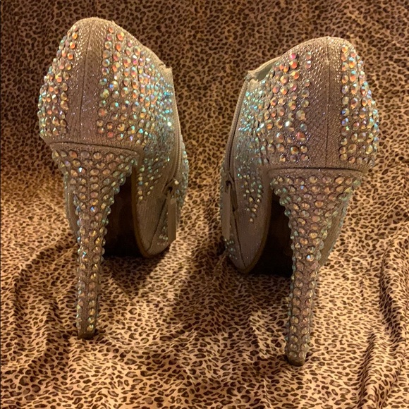 Silver Rhinestone platform booties - Picture 3 of 8